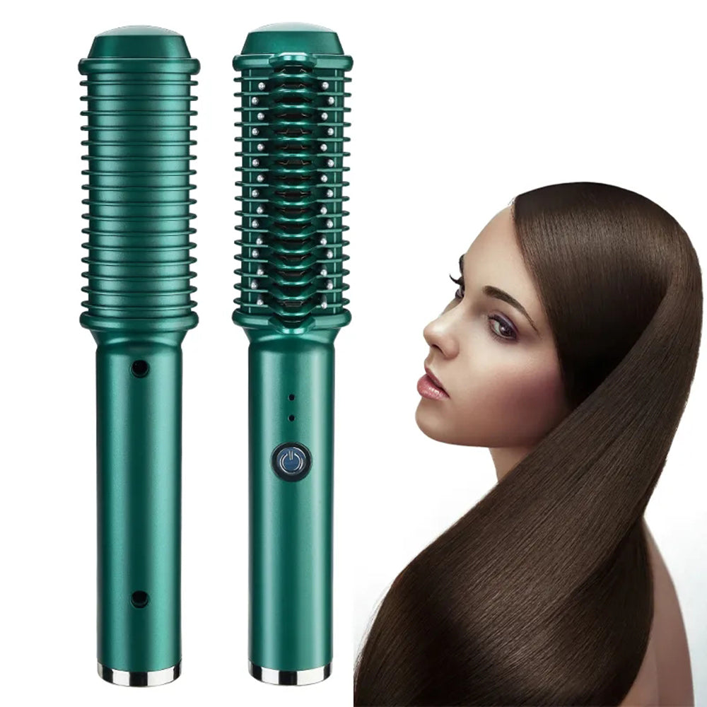 "The Glam — Dual-Purpose Electric Curling & Straightening Comb"