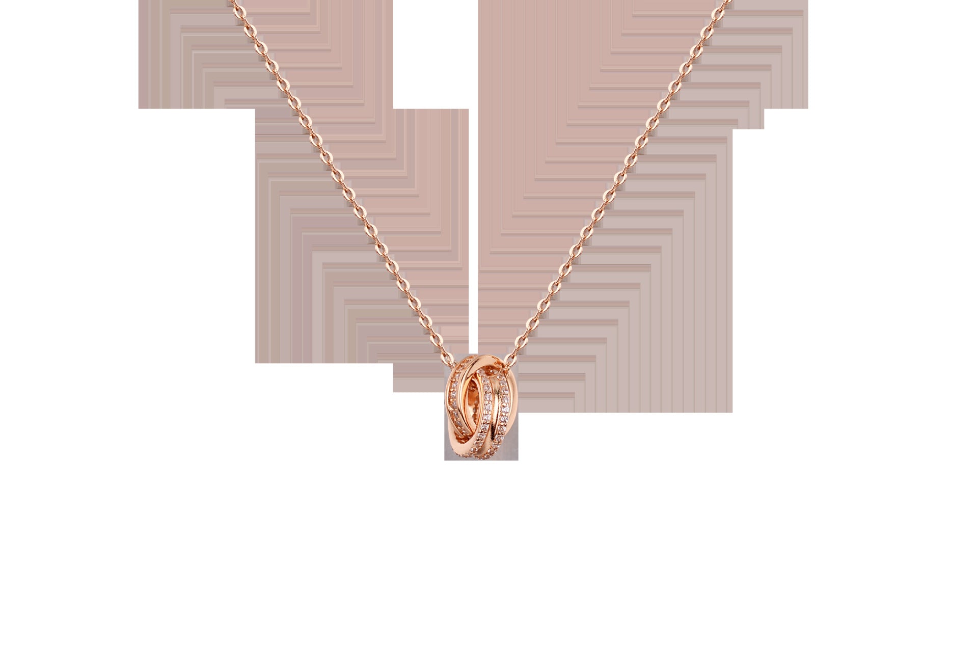 Chomel S925 Silver Double Ring Necklace for Women