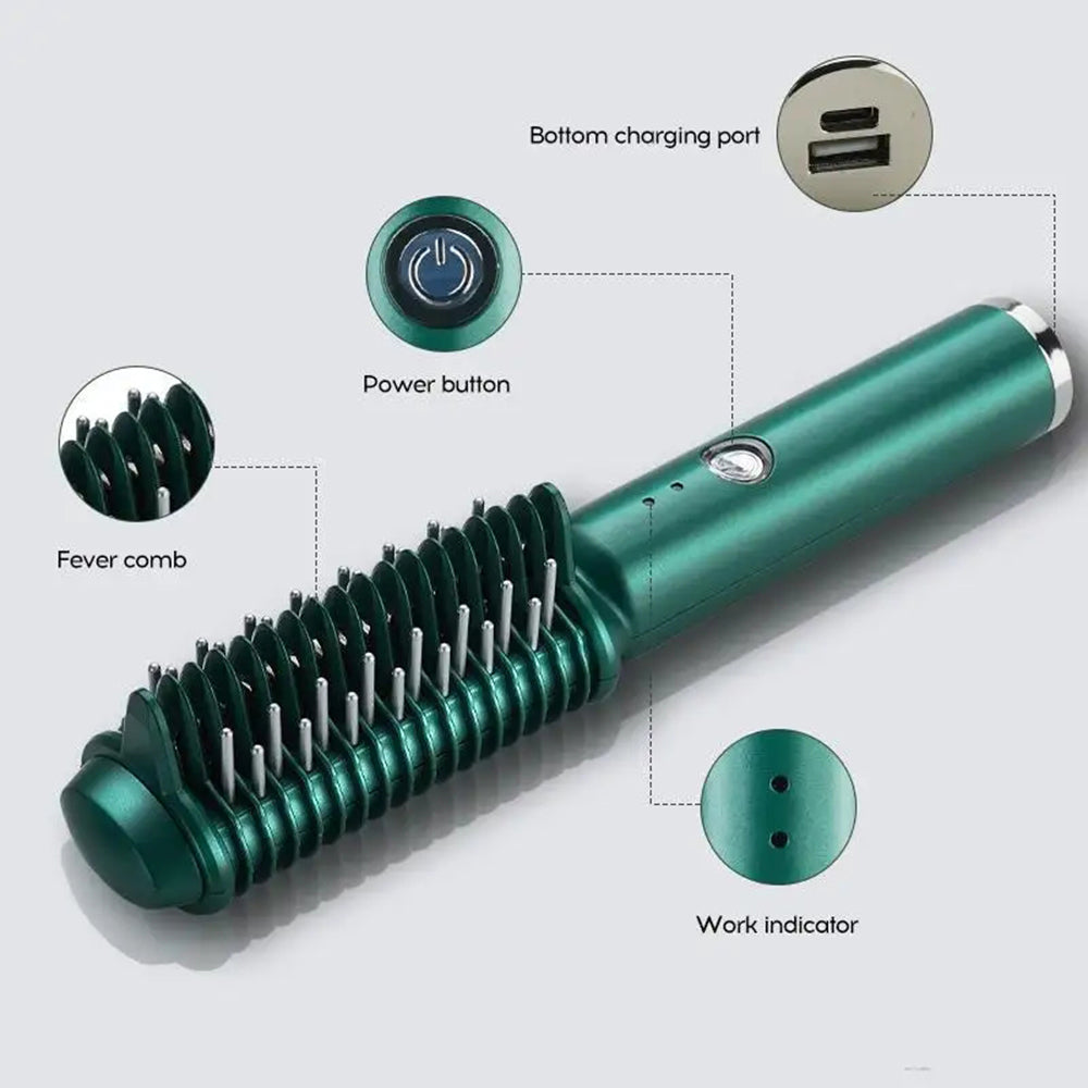 "The Glam — Dual-Purpose Electric Curling & Straightening Comb"