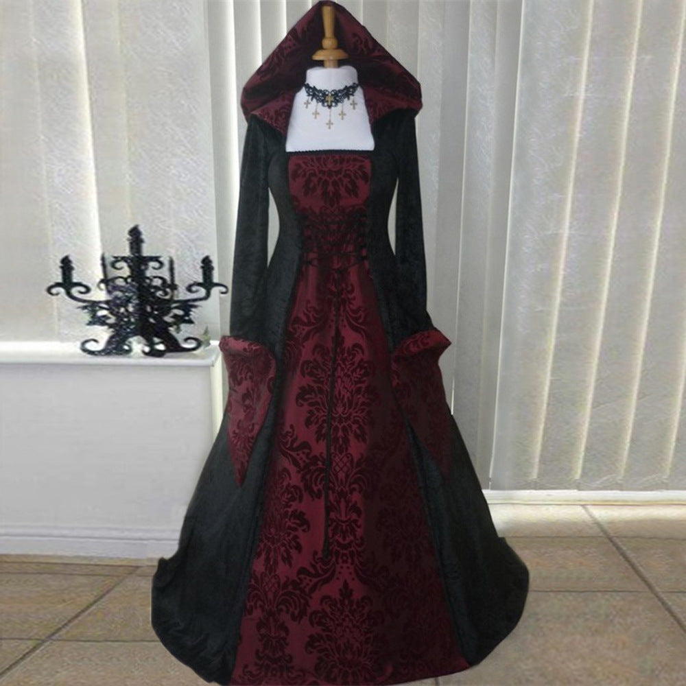 "The Riviera — Draped Long Sleeve Hooded Gown"