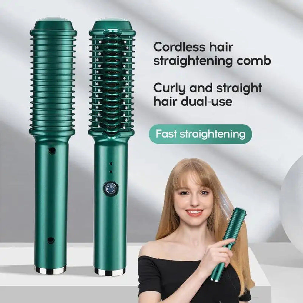 "The Glam — Dual-Purpose Electric Curling & Straightening Comb"