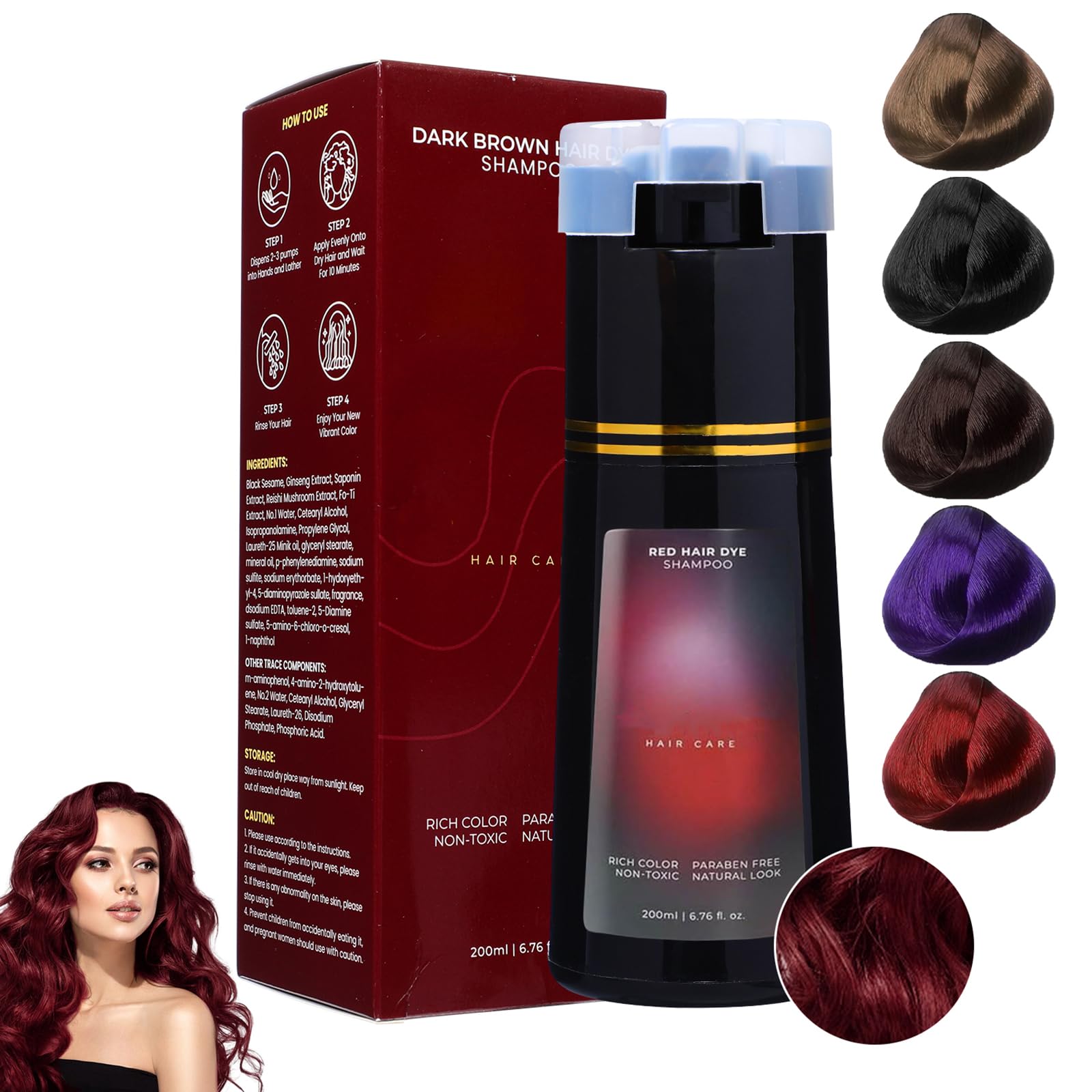 "The Transformation — Instant Color Shampoo in Ruby Red"