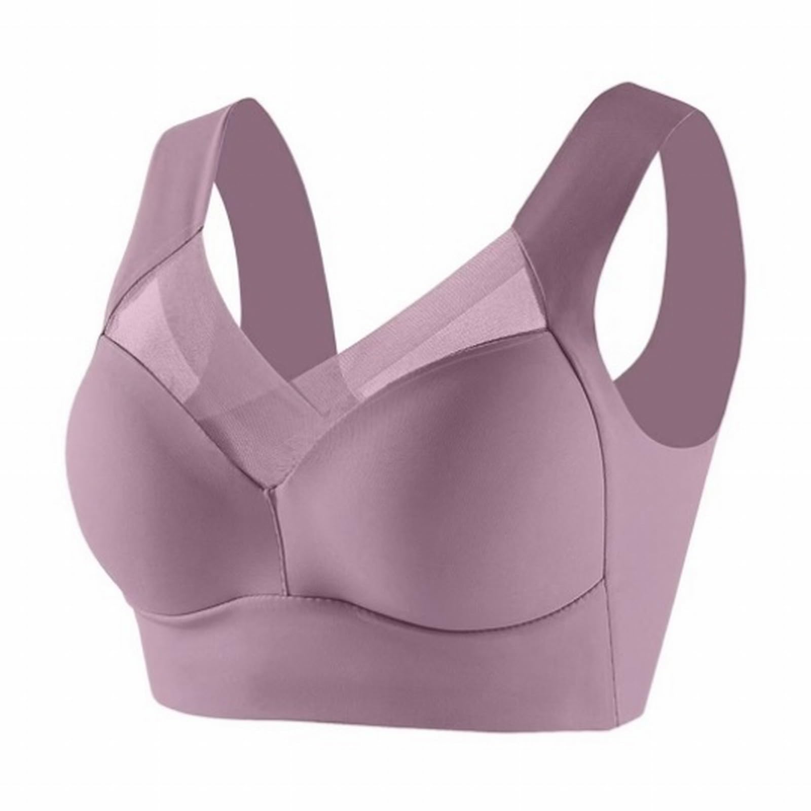PIFAME Women Comfort Lightweight Wireless Bras Posture Correcting Bra for Seniors Plus Size Full Coverage Soft Everyday Bra