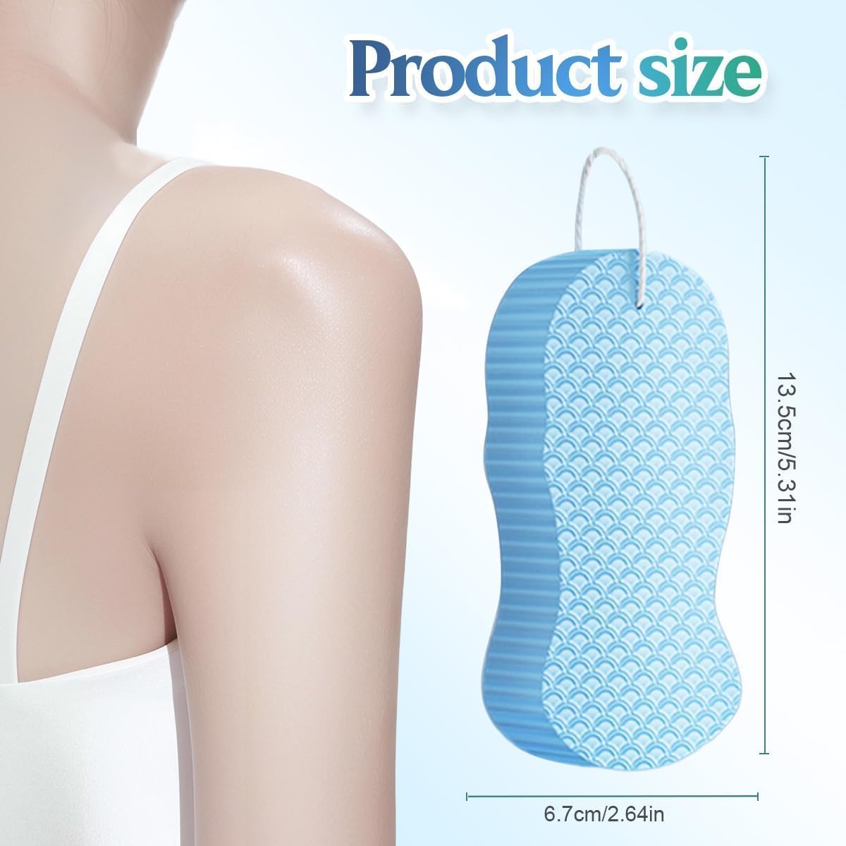 Exfoliating Bath Sponge, 2026 New Super Soft Exfoliating Bath Sponge Set, Exfoliate Body Scrubber Skin Friendly & Reusable for Adults Women and Men (2pcs-a)
