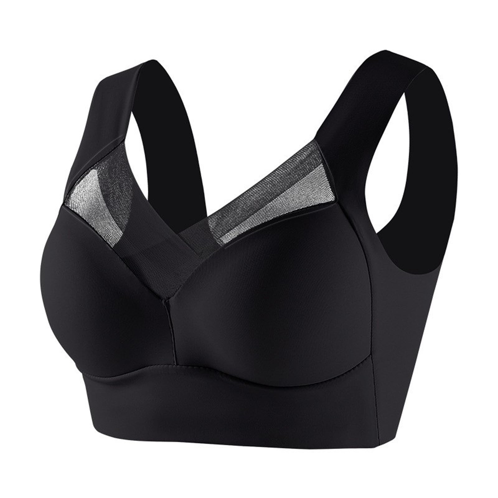 PIFAME Women Comfort Lightweight Wireless Bras Posture Correcting Bra for Seniors Plus Size Full Coverage Soft Everyday Bra