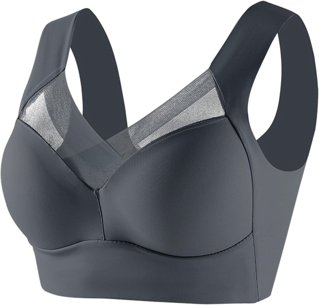 PIFAME Women Comfort Lightweight Wireless Bras Posture Correcting Bra for Seniors Plus Size Full Coverage Soft Everyday Bra