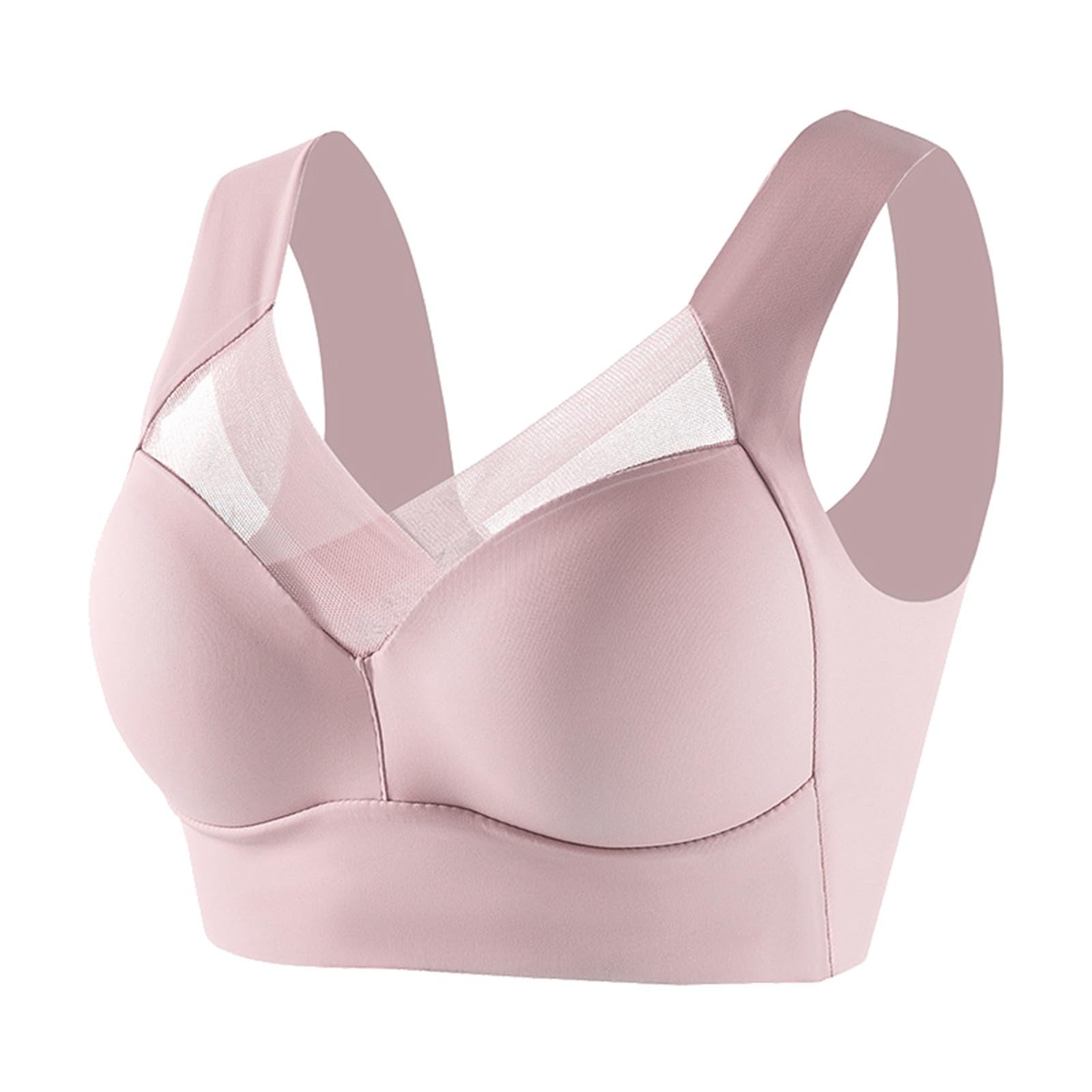 PIFAME Women Comfort Lightweight Wireless Bras Posture Correcting Bra for Seniors Plus Size Full Coverage Soft Everyday Bra