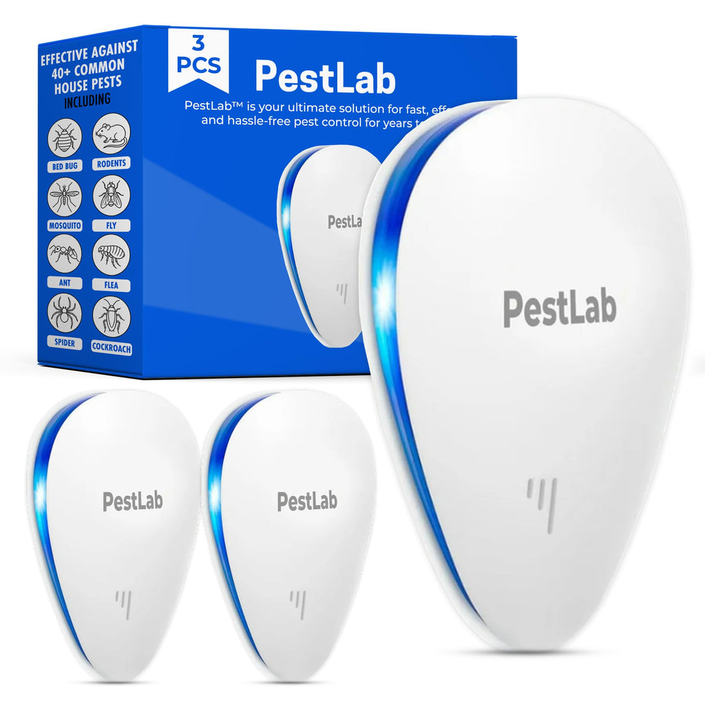 PestLab Ultrasonic Pest Repeller – Indoor Plug In Bug Repellent for Mice, Rodents, Rats, Roaches, Ants, Spiders, Mosquitoes & Bed Bugs – Electronic Pest Control Device with 300 Sq Ft Coverage – 1 Pack