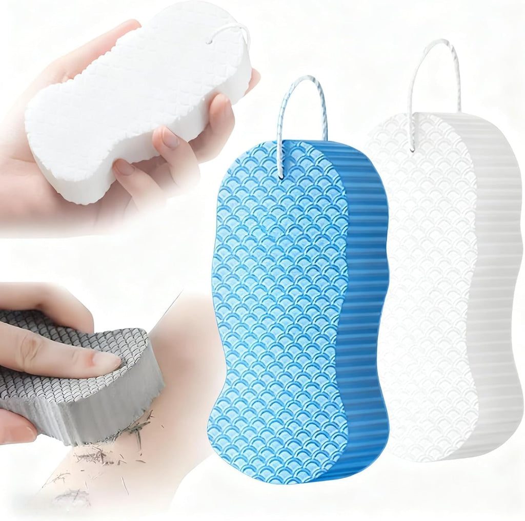 Exfoliating Bath Sponge, 2026 New Super Soft Exfoliating Bath Sponge Set, Exfoliate Body Scrubber Skin Friendly & Reusable for Adults Women and Men (2pcs-a)