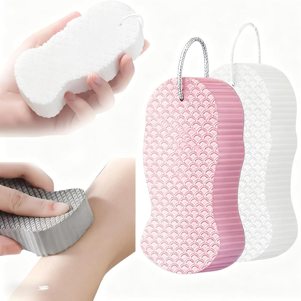 Exfoliating Bath Sponge, 2026 New Super Soft Exfoliating Bath Sponge Set, Exfoliate Body Scrubber Skin Friendly & Reusable for Adults Women and Men (2pcs-a)
