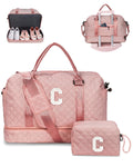 Girl Gift-Women Birthday Gifts-Gifts for Teenage Girls-Personalized Duffle Bag with Shoe Compartment, Kids Overnight Bag,Travel Weekend Bag, Gift for Women Friend Niece Sister (Letter A)