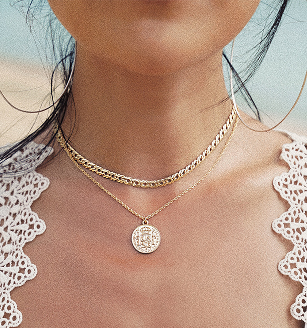 "The Sovereign — Mystic Ocean Retro Gold Coin Pendant"