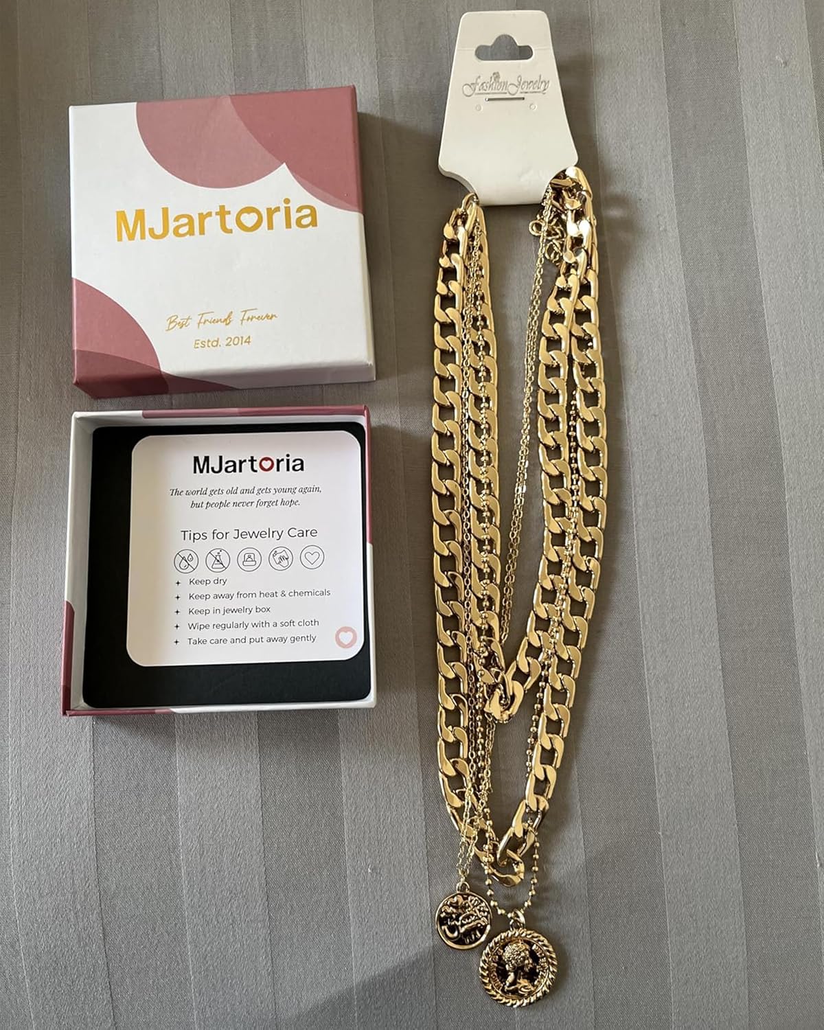 MJartoria Layered Necklaces for Women Trendy Retro Coin Pendant | Dainty Chunky Chain, Choker Necklaces, Jewelry Birthday Gifts