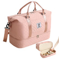 XINGOHQ Travel Duffle Bag with Shoe Compartment Large Weekender Tote for WomenCarry on Overnight BagGym Duffel Bag with Wet Pocket Hospital Bags for Labor and Delivery ，Pink