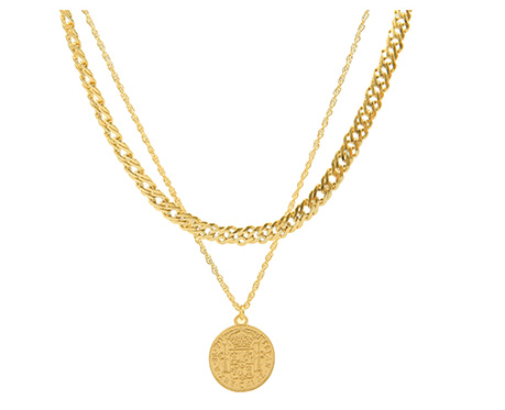 "The Sovereign — Mystic Ocean Retro Gold Coin Pendant"