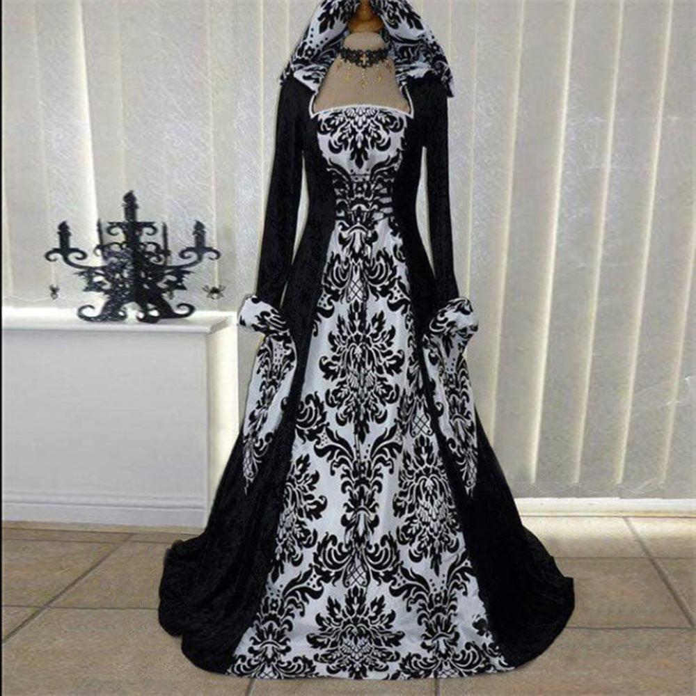 "The Riviera — Draped Long Sleeve Hooded Gown"
