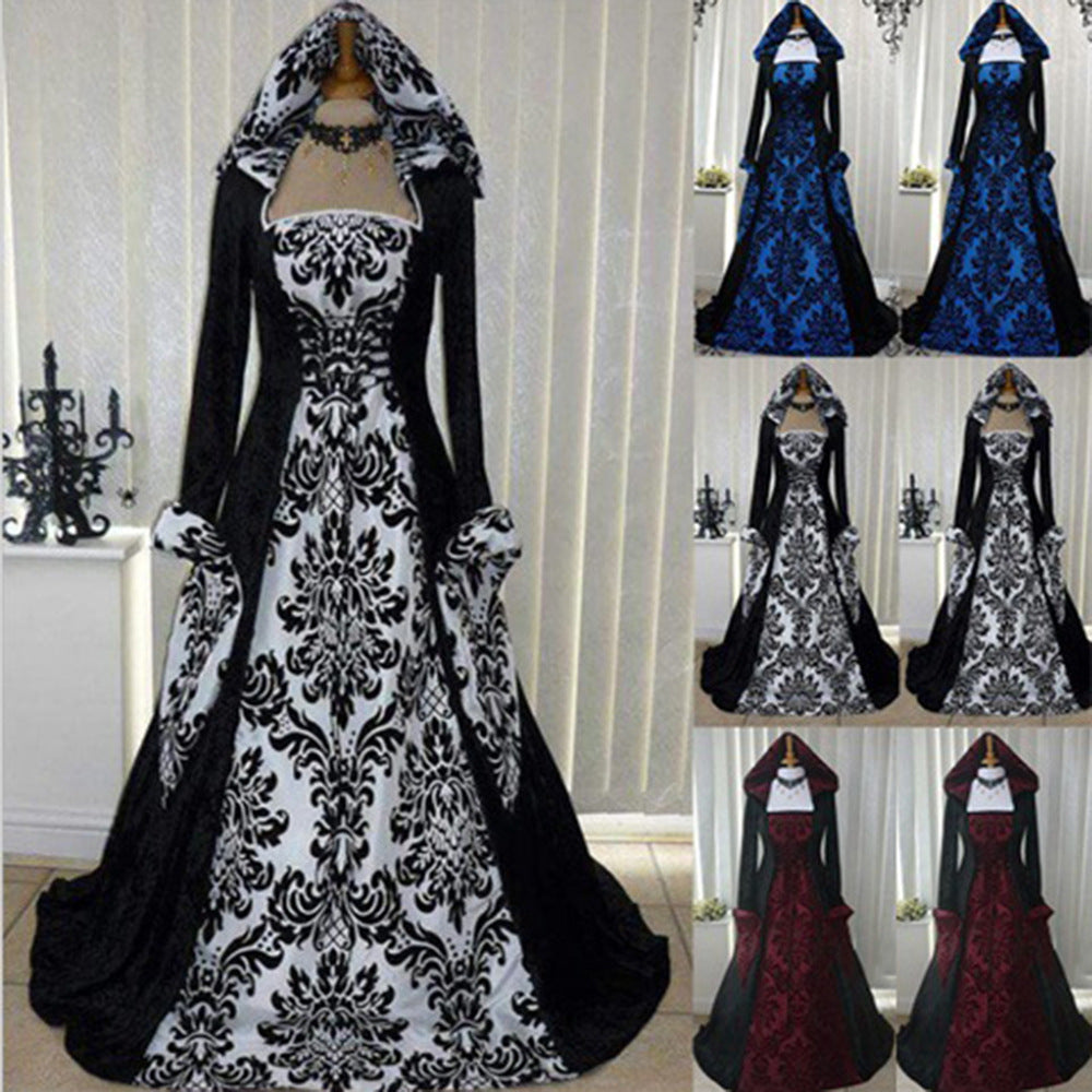 "The Riviera — Draped Long Sleeve Hooded Gown"